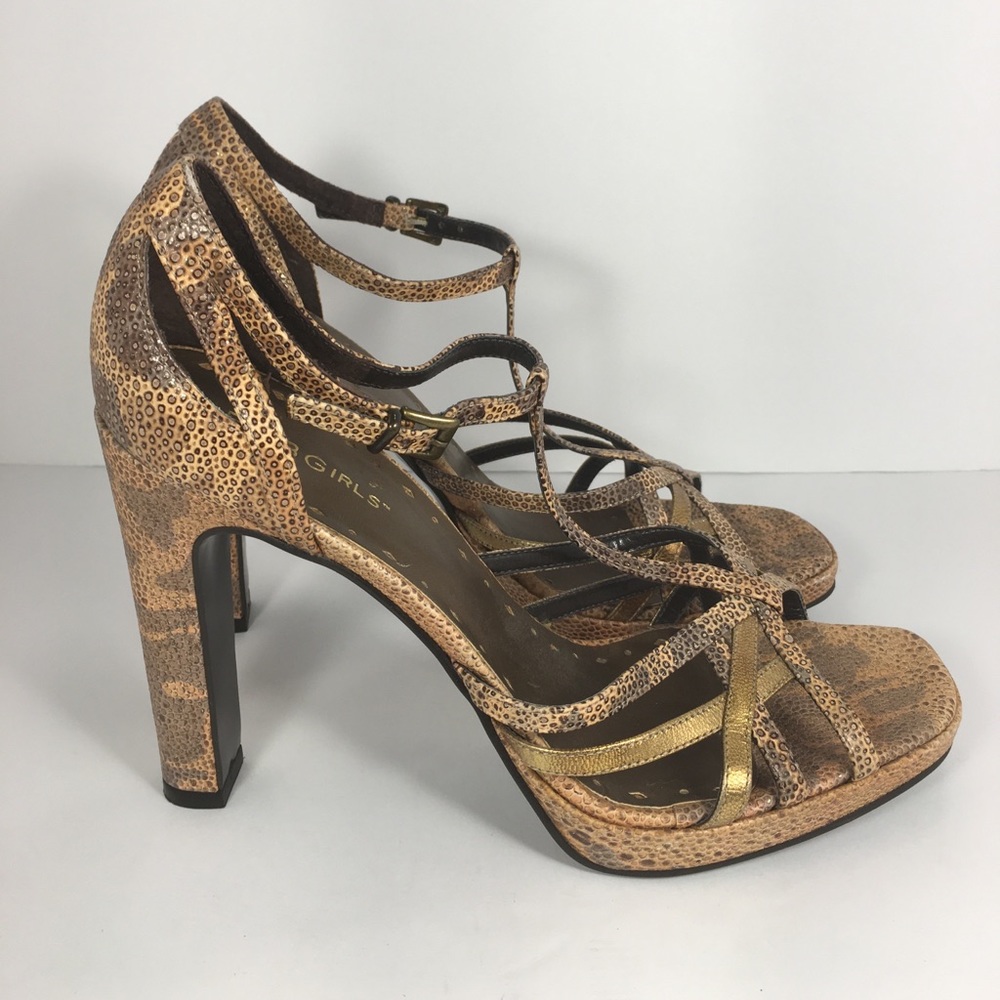BCBG Girls Animal Print T-Strap Heels